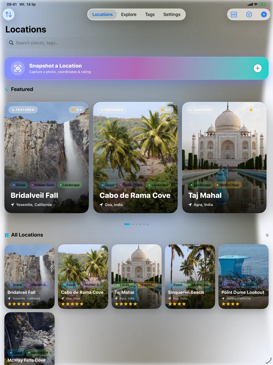 Location Snapshot — iPad — library