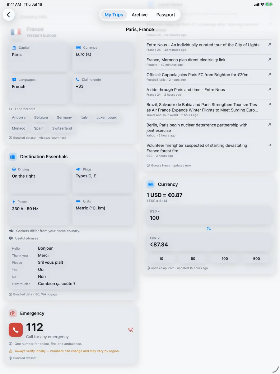 Voyager: Trip Companion — iPad — currency converter