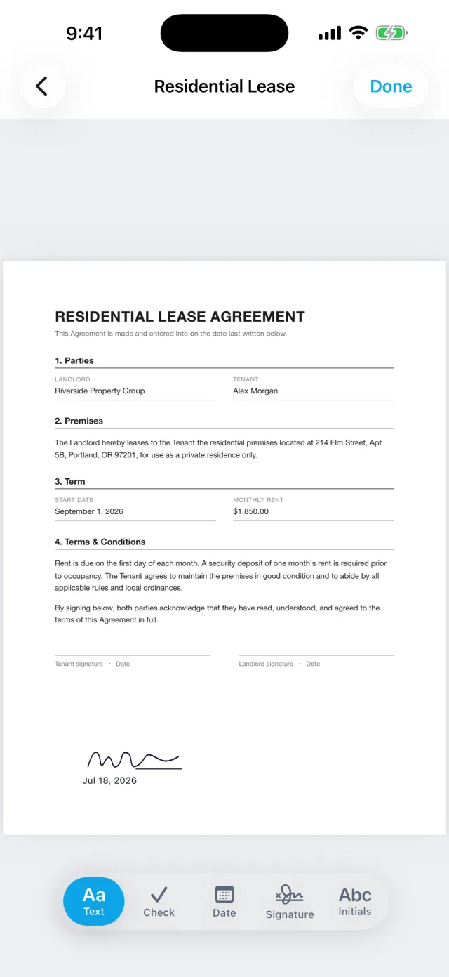 Autograph: Sign & Fill PDF screenshot