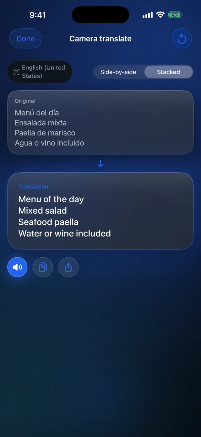 Lingvo: Offline Translator — Point the camera at a menu or sign and translate from a photo.