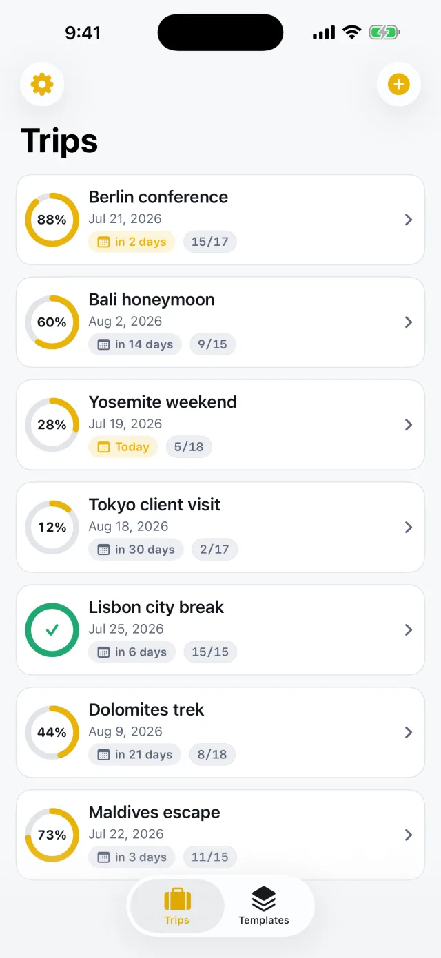 TripPack: Packing Checklist screenshot