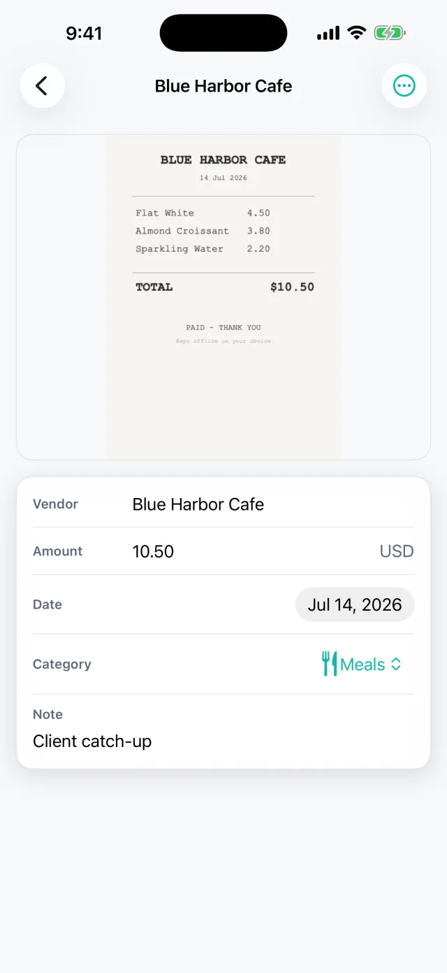 Keepsy: Receipt Keeper — Tap any receipt for the full image and editable details