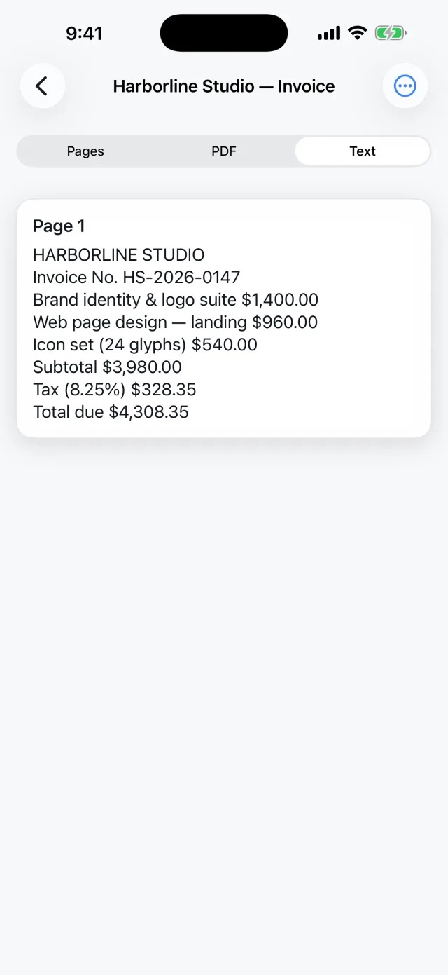 Scanly: Quick Scan Doc — On-device OCR — every word is selectable and searchable, offline