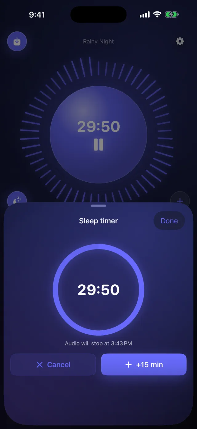 Lull: Sleep Sounds — Sleep timer with fade-out