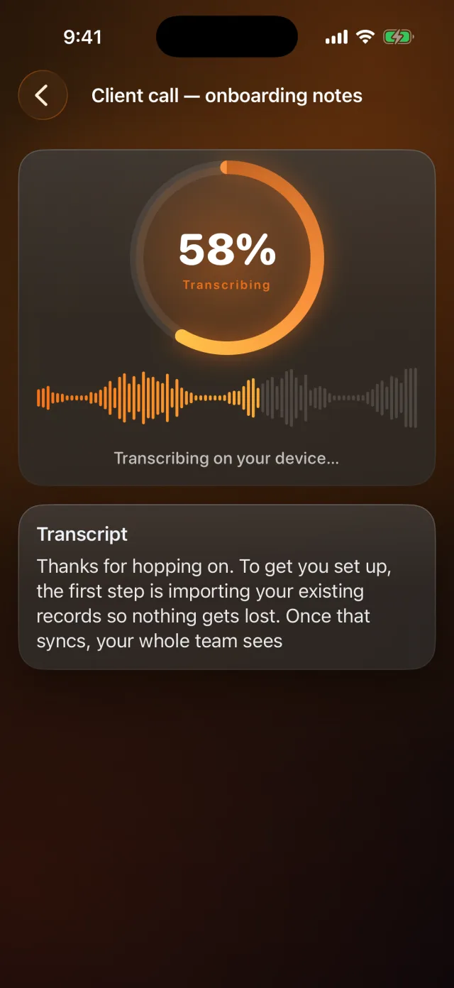 Verbatim: Voice to Text — See every word appear live as it transcribes privately.