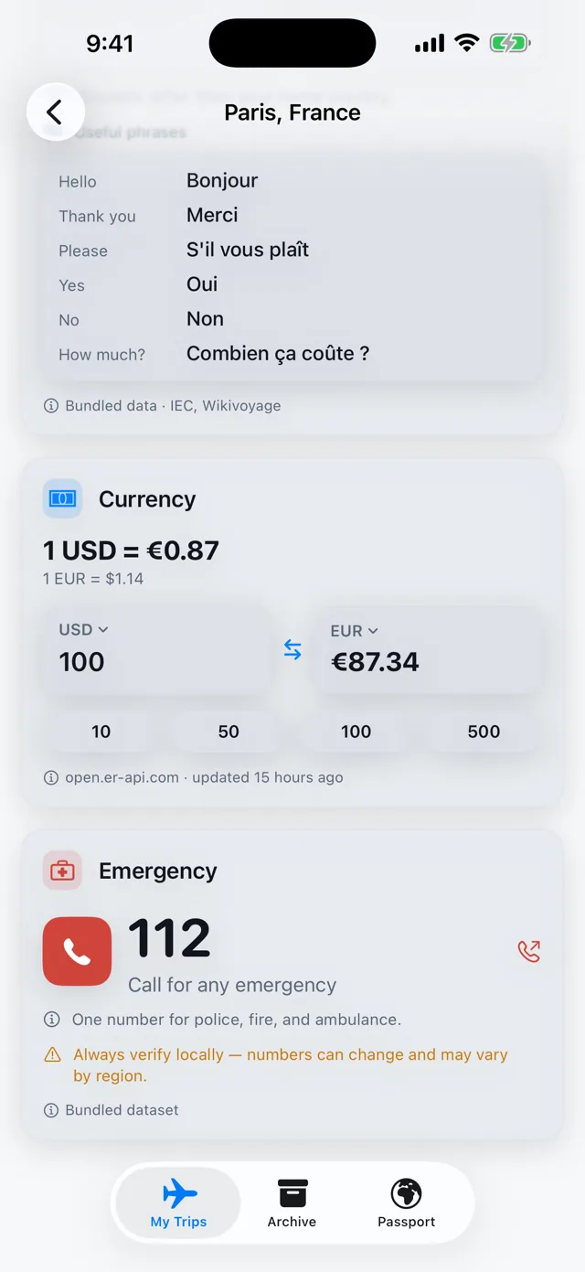 Voyager: Trip Companion — Convert any two currencies, offline