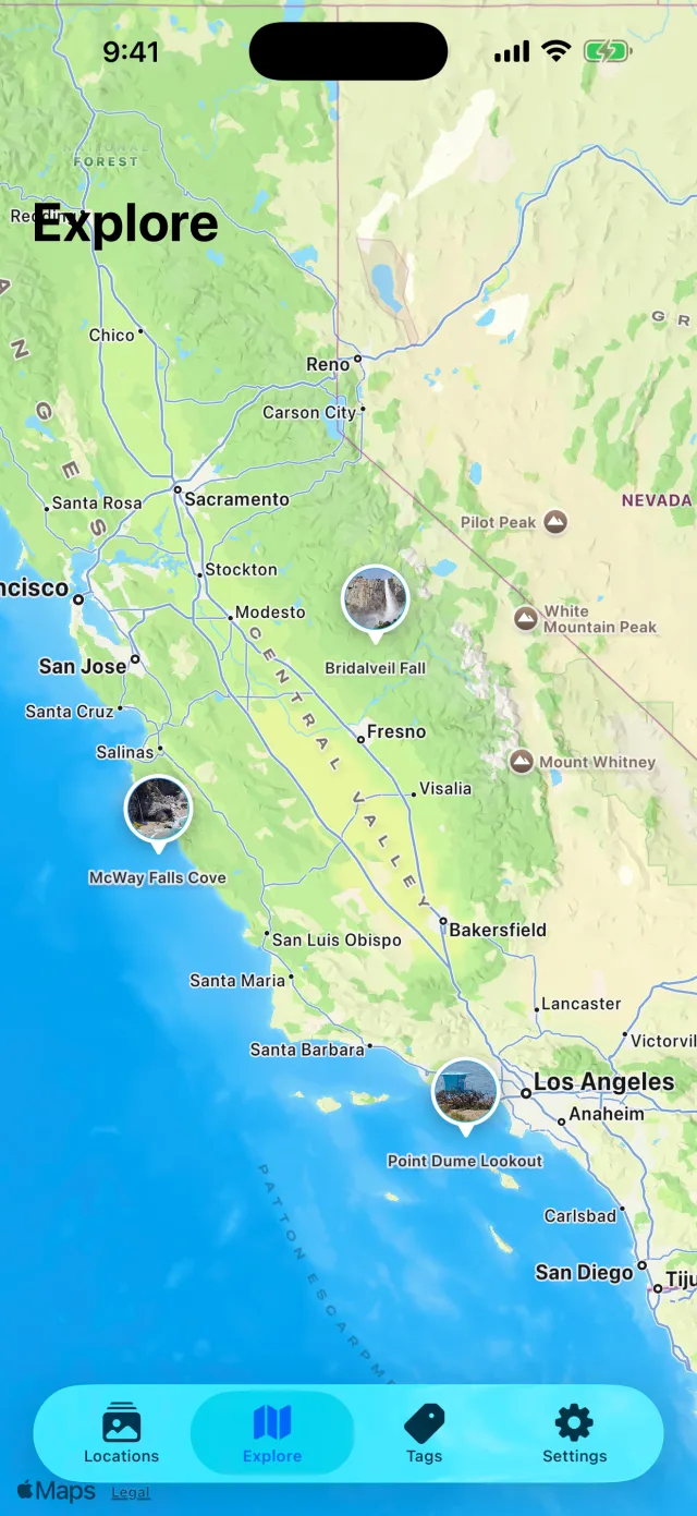Waypoint: Location Snapshot — Explore map